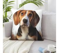 GFLFMXZW Couch Throw Pillow Covers Square Decorative Throw Pillow Cover Cute Beagle Dog Pillow Cases Double Sided Cushion Cover for Living Room Soft Plush Cushion Case for Sofa Home Decor 18"x18"