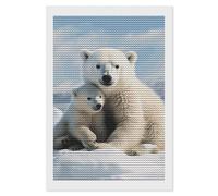 GFLFMXZW Cute Polar Bear Diamond Painting Kits for Adults Full Drill Diamond Dots Paintings Round 5D Paint with Diamonds Pictures Art Painting Kits DIY Crafts for Home Wall Art Decor 8"x12"