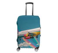 GFLFMXZW Fantasy Rainbow Plane Luggage Cover for Suitcase Tsa Approved Stylish Suitcase Covers Washable Stretch Suitcase Protector Anti-Scratch Travel Baggage Covers for 19-32 Inch Luggage, style,