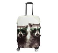 GFLFMXZW Funny Raccoon Green Sunglasses Luggage Cover for Suitcase Tsa Approved Stylish Suitcase Covers Washable Stretch Suitcase Protector Anti-Scratch Travel Baggage Covers for 19-32 Inch Luggage,