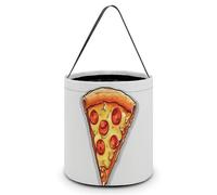 GFLFMXZW Halloween Trick Or Treat Bags Cartoon Pizza Halloween Bags with Handles Portable Collapsible Halloween Candy Basket Reusable Halloween Tote Bag for Gifts Wrapping, Style, 7.9"Ã-7.9"Ã-8.3"