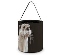 GFLFMXZW Halloween Trick Or Treat Bags Otter Halloween Bags with Handles Portable Collapsible Halloween Candy Basket Reusable Halloween Tote Bag for Gifts Wrapping, Style, 7.9"Ã-7.9"Ã-8.3"