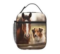 GFLFMXZW Insulated Lunch Bag Collie Dog Horse Lunch Box Lunch Bag for Women Lunch Tote Bags Reusable Lunchbox