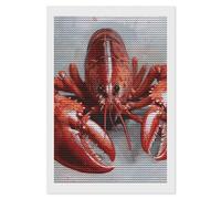 GFLFMXZW Lobster Diamond Painting Kits for Adults Full Drill Diamond Dots Paintings Round 5D Paint with Diamonds Pictures Art Painting Kits DIY Crafts for Home Wall Art Decor 8"x12"