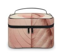 GFLFMXZW Makeup Bag Travel Cosmetic Bag for Women A Peach Leaf Makeup Pouch for Purse Large Makeup Organizer Case Receiving Bag, A Peach Leaf, 25x18x15cm, Cosmetic Bag