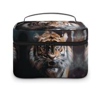 GFLFMXZW Makeup Bag Travel Cosmetic Bag for Women A Tiger in A Cage Makeup Pouch for Purse Large Makeup Organizer Case Receiving Bag, A tiger in a cage, 25x18x15cm, Cosmetic Bag