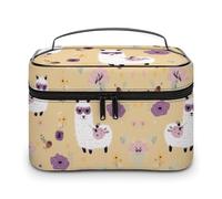 GFLFMXZW Makeup Bag Travel Cosmetic Bag for Women Alpaca And Bee Makeup Pouch for Purse Large Makeup Organizer Case Receiving Bag, Alpaca and bee, 25x18x15cm, Cosmetic Bag