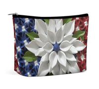 GFLFMXZW Makeup Bag Travel Cosmetic Bag for Women America Patriotic Flower Makeup Pouch for Purse Large Makeup Organizer Case, America Patriotic Flower, One Size, Cosmetic Bag