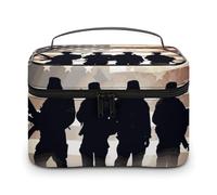 GFLFMXZW Makeup Bag Travel Cosmetic Bag for Women Armed Forces Day American Makeup Pouch for Purse Large Makeup Organizer Case Receiving Bag, Armed Forces Day American, 25x18x15cm, Cosmetic Bag
