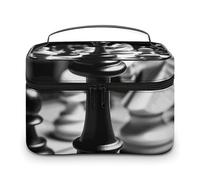 GFLFMXZW Makeup Bag Travel Cosmetic Bag for Women Black And White Chess Makeup Pouch for Purse Large Makeup Organizer Case Receiving Bag, Black and White Chess, 25x18x15cm, Cosmetic Bag