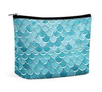 GFLFMXZW Makeup Bag Travel Cosmetic Bag for Women Blue Waves Squama Mermaid Scale Makeup Pouch for Purse Large Makeup Organizer Case, Blue Waves Squama Mermaid Scale, One Size, Cosmetic Bag