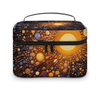 GFLFMXZW Makeup Bag Travel Cosmetic Bag for Women Brown Dots Makeup Pouch for Purse Large Makeup Organizer Case Receiving Bag, Brown Dots, 25x18x15cm, Cosmetic Bag