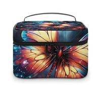 GFLFMXZW Makeup Bag Travel Cosmetic Bag for Women Butterfly in The Milky Way Makeup Pouch for Purse Large Makeup Organizer Case Receiving Bag, Butterfly in the Milky Way, 25x18x15cm, Cosmetic Bag