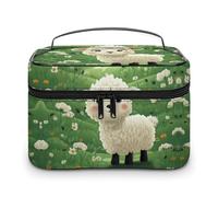 GFLFMXZW Makeup Bag Travel Cosmetic Bag for Women Cute Cartoon Sheep Makeup Pouch for Purse Large Makeup Organizer Case Receiving Bag, Cute Cartoon Sheep, 25x18x15cm, Cosmetic Bag