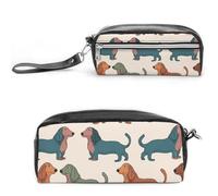 GFLFMXZW Makeup Bag Travel Cosmetic Bag for Women Cute Dachshound Dogs Makeup Pouch for Purse Large Makeup Organizer Case, Cute Dachshound Dogs, 20*10*5.5cm, Cosmetic Bag