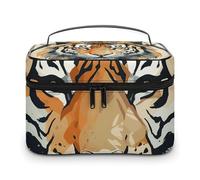 GFLFMXZW Makeup Bag Travel Cosmetic Bag for Women Hand Drawn Tiger Makeup Pouch for Purse Large Makeup Organizer Case Receiving Bag, Hand drawn tiger, 25x18x15cm, Cosmetic Bag