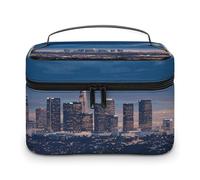 GFLFMXZW Makeup Bag Travel Cosmetic Bag for Women Los Angeles Skyline Makeup Pouch for Purse Large Makeup Organizer Case Receiving Bag, Los Angeles Skyline, 25x18x15cm, Cosmetic Bag