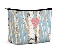 GFLFMXZW Makeup Bag Travel Cosmetic Bag for Women Love Birch Tree Makeup Pouch for Purse Large Makeup Organizer Case, Love birch tree, One Size, Cosmetic Bag