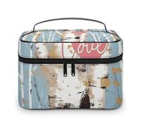 GFLFMXZW Makeup Bag Travel Cosmetic Bag for Women Love Birch Tree Makeup Pouch for Purse Large Makeup Organizer Case Receiving Bag, Love birch tree, 25x18x15cm, Cosmetic Bag