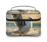 GFLFMXZW Makeup Bag Travel Cosmetic Bag for Women Painting of A Seagull Makeup Pouch for Purse Large Makeup Organizer Case Receiving Bag, Painting of a seagull, 25x18x15cm, Cosmetic Bag