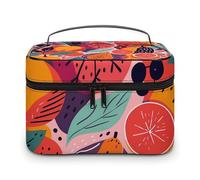 GFLFMXZW Makeup Bag Travel Cosmetic Bag for Women Peach Fruits Scattered Makeup Pouch for Purse Large Makeup Organizer Case Receiving Bag, Peach Fruits Scattered, 25x18x15cm, Cosmetic Bag