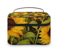 GFLFMXZW Makeup Bag Travel Cosmetic Bag for Women Sun Flower Makeup Pouch for Purse Large Makeup Organizer Case Receiving Bag, Sun Flower, 25x18x15cm, Cosmetic Bag