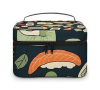GFLFMXZW Makeup Bag Travel Cosmetic Bag for Women Sushi Food Pattern Makeup Pouch for Purse Large Makeup Organizer Case Receiving Bag, Sushi Food Pattern, 25x18x15cm, Cosmetic Bag