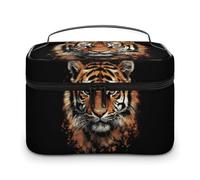 GFLFMXZW Makeup Bag Travel Cosmetic Bag for Women Tiger Head Artwork Makeup Pouch for Purse Large Makeup Organizer Case Receiving Bag, Tiger head artwork, 25x18x15cm, Cosmetic Bag