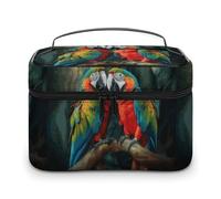 GFLFMXZW Makeup Bag Travel Cosmetic Bag for Women Two Colored Parrots Makeup Pouch for Purse Large Makeup Organizer Case Receiving Bag, Two Colored Parrots, 25x18x15cm, Cosmetic Bag