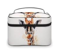 GFLFMXZW Makeup Bag Travel Cosmetic Bag for Women Watercolor Giraffe Makeup Pouch for Purse Large Makeup Organizer Case Receiving Bag, Watercolor Giraffe, 25x18x15cm, Cosmetic Bag