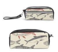 GFLFMXZW Makeup Bag Travel Cosmetic Bag for Women With Herring Pattern Makeup Pouch for Purse Large Makeup Organizer Case, With Herring Pattern, 20*10*5.5cm, Cosmetic Bag