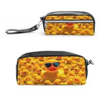 GFLFMXZW Makeup Bag Travel Cosmetic Bag for Women Yellow Ducky With Sunglasses Makeup Pouch for Purse Large Makeup Organizer Case, Yellow Ducky With Sunglasses, 20*10*5.5cm, Cosmetic Bag