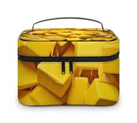 GFLFMXZW Makeup Bag Travel Cosmetic Bag for Women Yellow Square Candy Makeup Pouch for Purse Large Makeup Organizer Case Receiving Bag, Yellow Square Candy, 25x18x15cm, Cosmetic Bag