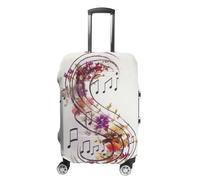 GFLFMXZW Musical Note Floral Luggage Cover for Suitcase Tsa Approved Stylish Suitcase Covers Washable Stretch Suitcase Protector Anti-Scratch Travel Baggage Covers for 19-32 Inch Luggage, style,