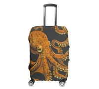 GFLFMXZW Orange Octopus Pattern Luggage Cover for Suitcase Tsa Approved Stylish Suitcase Covers Washable Stretch Suitcase Protector Anti-Scratch Travel Baggage Covers for 19-32 Inch Luggage, style,