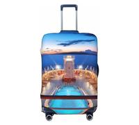 GFLFMXZW Pool Party Cruise Ship Luggage Cover Stylish Suitcase Covers Washable Stretch Suitcase Protector Anti-Scratch Travel Baggage Covers for 18-31 inch Luggage, Black, XL