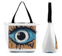 GFLFMXZW Reusable Shopping Bags for Women Large Grocery Bags Travel Tote Bags Evil Eye Shoulder Bag for Work, Style, One Size