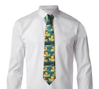 GFLFMXZW Rubber Ducks Ties for Men Formal Classic Neck Tie Silk Necktie Novelty Tie for Business Wedding Party, Black, One size