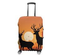 GFLFMXZW Silhouette Illustration of Deer Luggage Cover for Suitcase Tsa Approved Stylish Suitcase Covers Washable Stretch Suitcase Protector Anti-Scratch Travel Baggage Covers for 19-32 Inch Luggage,