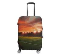 GFLFMXZW Sunset Beautiful Soccer Field Luggage Cover for Suitcase Tsa Approved Stylish Suitcase Covers Washable Stretch Suitcase Protector Anti-Scratch Travel Baggage Covers for 19-32 Inch Luggage,