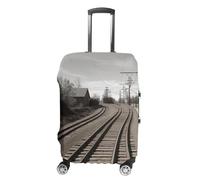 GFLFMXZW Train Track Luggage Cover for Suitcase Tsa Approved Stylish Suitcase Covers Washable Stretch Suitcase Protector Anti-Scratch Travel Baggage Covers for 19-32 Inch Luggage, style, Small,