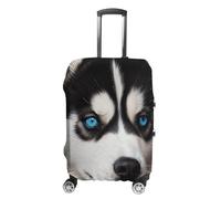 GFLFMXZW Travel Luggage Cover Elastic Suitcase Cover Blue Eyed Husky Luggage Covers Luggages Protector Covers for Travel Anti-Scratch Luggages Decorative Cover for Adult, Blue eyed husky, M