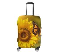 GFLFMXZW Travel Luggage Cover Elastic Suitcase Cover Sunflower Butterfly Sunny Luggage Covers Luggages Protector Covers for Travel Anti-Scratch Luggages Decorative Cover for Adult, Sunflower Butterfly