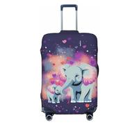 GFLFMXZW Travel Luggage Cover Elephant Sprays Love Suitcase Covers for Luggage Fashion Suitcase Protector Fits 18-32" Luggage, Black, M