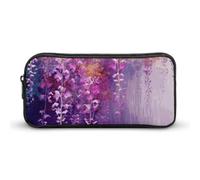 GFLFMXZW Wide Opening Pencil Case Large Capacity Pencil Pouch Abstract Purple Weeping Flower Pencil Bag Aesthetic Pen Bag Zipper Cosmetic Bag Portable Coin Pouch for Office Organizer