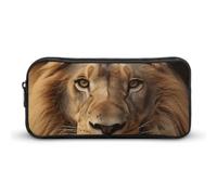 GFLFMXZW Wide Opening Pencil Case Large Capacity Pencil Pouch African Lion Head Pencil Bag Aesthetic Pen Bag Zipper Cosmetic Bag Portable Coin Pouch for Office Organizer