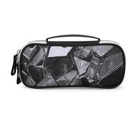GFLFMXZW Wide Opening Pencil Case Large Capacity Pencil Pouch Broken Mirror Fragments Pencil Bag Portable Aesthetic Pen Bag Zipper Cosmetic Bag with Handle for Office Organizer