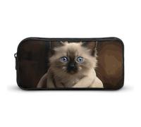 GFLFMXZW Wide Opening Pencil Case Large Capacity Pencil Pouch Cat on Blanket Pencil Bag Aesthetic Pen Bag Zipper Cosmetic Bag Portable Coin Pouch for Office Organizer
