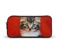 GFLFMXZW Wide Opening Pencil Case Large Capacity Pencil Pouch Cat Pencil Bag Aesthetic Pen Bag Zipper Cosmetic Bag Portable Coin Pouch for Office Organizer