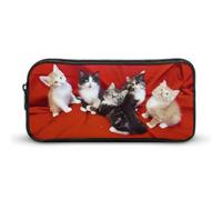 GFLFMXZW Wide Opening Pencil Case Large Capacity Pencil Pouch Cat Pencil Bag Aesthetic Pen Bag Zipper Cosmetic Bag Portable Coin Pouch for Office Organizer